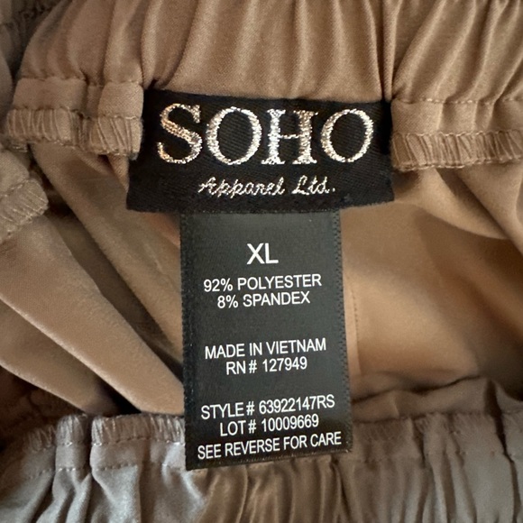 SOHO APPAREL WOMEN'S ELASTIC WAIST DRESS PANT TROUSER BROWN PS NWOT - Picture 7 of 7